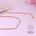 Load image into Gallery viewer, Bead drops Anklets in Triple Tone plated Silver 925
