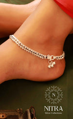 Load image into Gallery viewer, Silver Black-Half Polla Anklet
