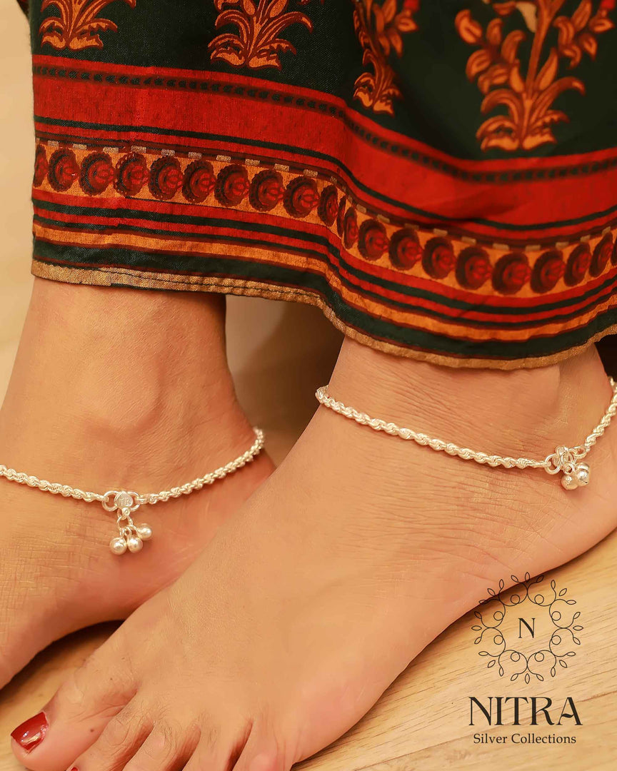 Silver MC SPIRAL Light Weight Anklet
