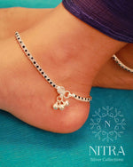 Load image into Gallery viewer, Silver Black Titan Anklet
