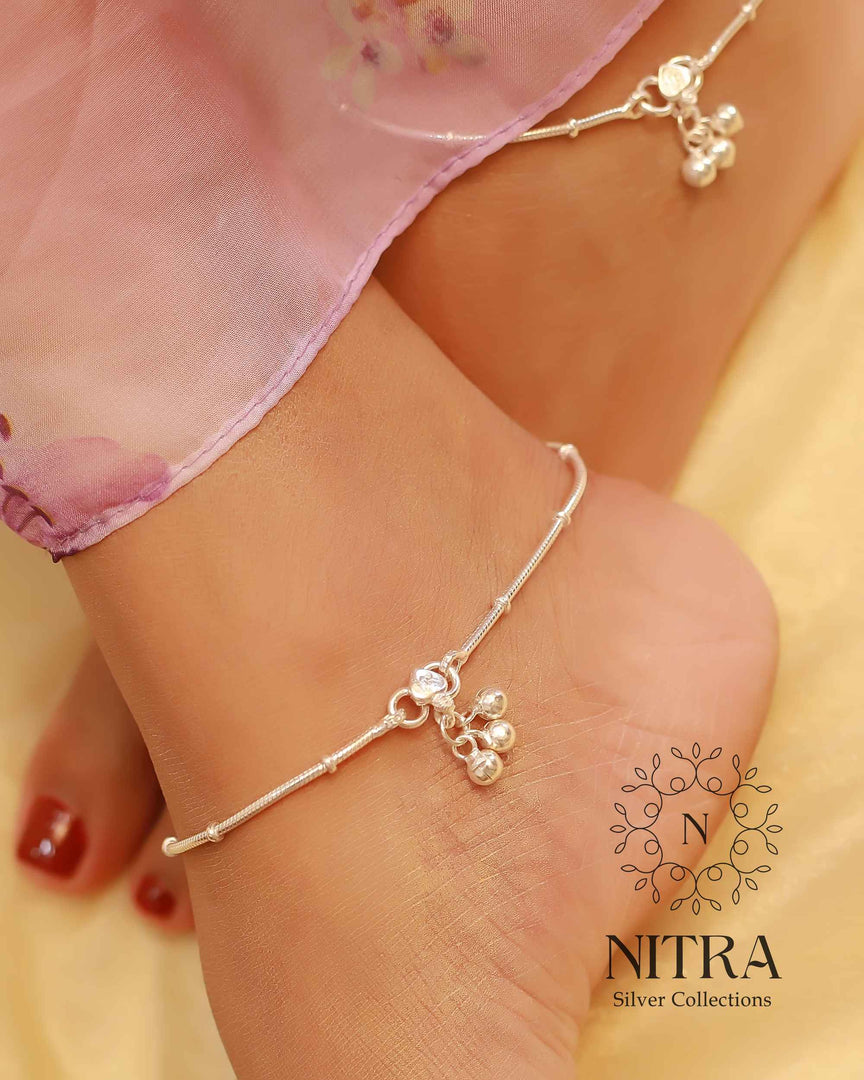 Silver MC DOT Light weight Anklet